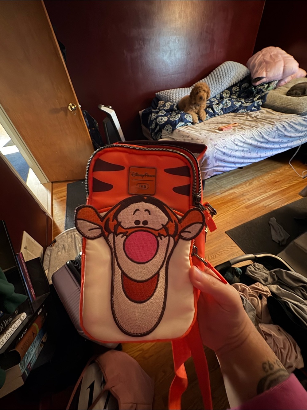 Disney Orange Tigger Face Belt Bag